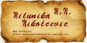 Milunika Nikolčević vizit kartica
